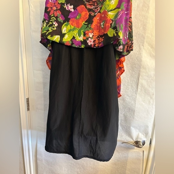 Lane Bryant sleeveless floral & striped pattern dress w/pleated hem. Sz-14. X14 - Picture 3 of 10